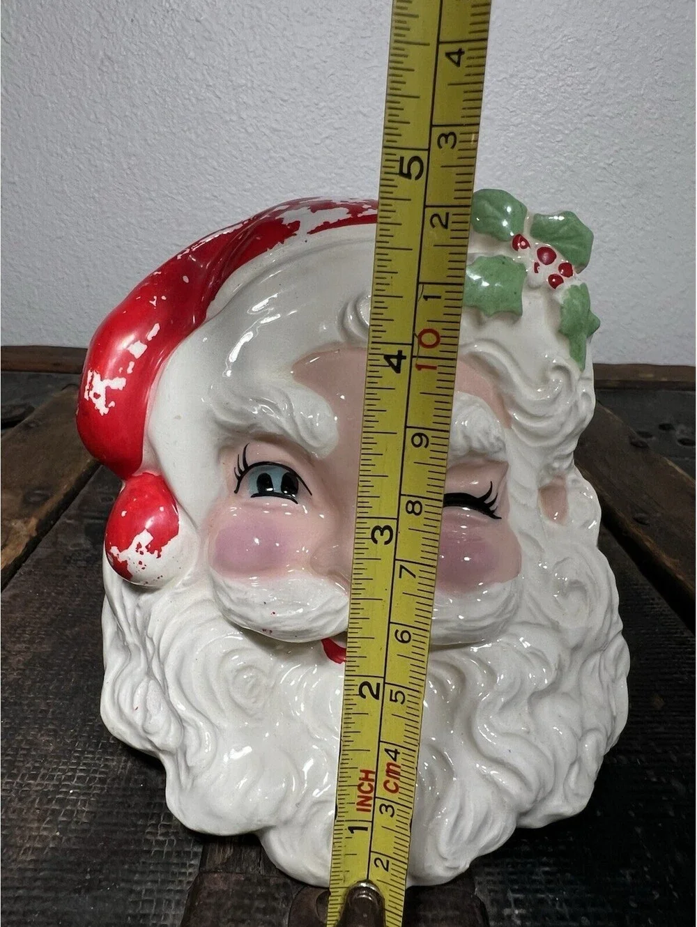 Rare Vintage Winking Santa Planter 1957 Conrad Ceramics
